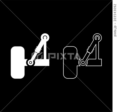 Suspension in the car set icon white color vector illustration image solid fill outline contour line thin flat style 103543092