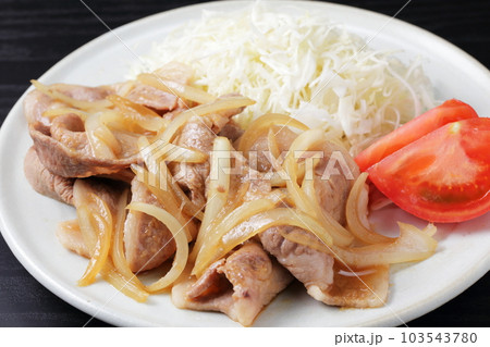 豚のしょうが焼き 103543780