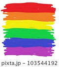Painting of rainbow color on white background, LGBTQ Pride Month, LGBTQ flag 103544192