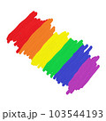 Painting of rainbow color on white background, LGBTQ Pride Month, LGBTQ flag 103544193