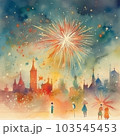 綺麗な花火　AI画像 103545453