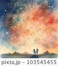 夏の一大イベント花火大会　AI画像 103545455