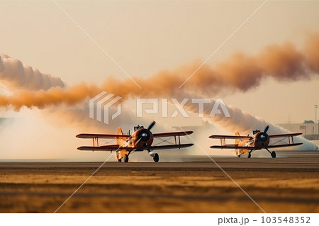 The airplane lands on the runway, generative AI. The airplane lands on the runway, generative AI. 103548352