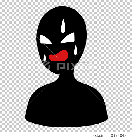 不耐煩的小人形象剪影人物圖標插畫素材 103548483