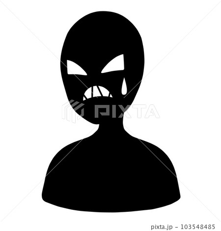 焦る悪人イメージのシルエットの人物アイコンイラスト素材 103548485