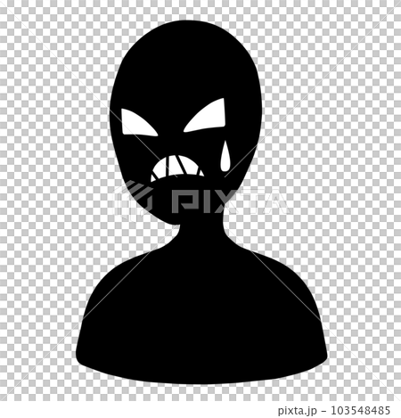 焦る悪人イメージのシルエットの人物アイコンイラスト素材 103548485