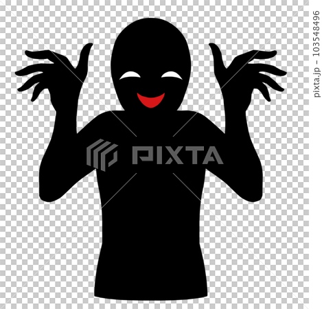 Illustration material of a silhouette of a villain image 103548496
