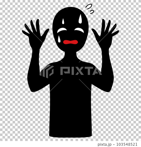 不耐煩的反派形象的剪影人物插畫素材 103548521