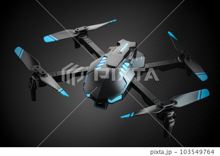 Quadcopter air drone on black background. 103549764