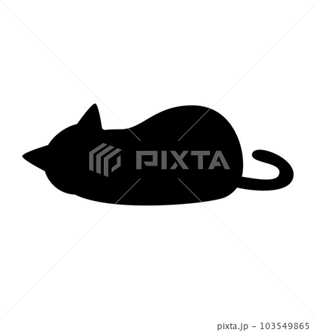 寝ている猫のシルエットイラスト 103549865