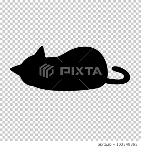 寝ている猫のシルエットイラスト 103549865