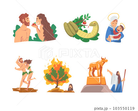 Bible Narrative and Biblical Story for Christian and Jewish Vector Illustration Set Bible Narrative and Biblical Story for Christian and Jewish Vector Illustration Set 103550119