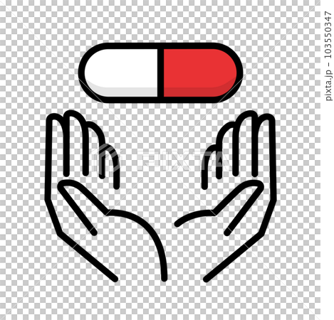 手包藥簡單線圖標，矢量 103550347