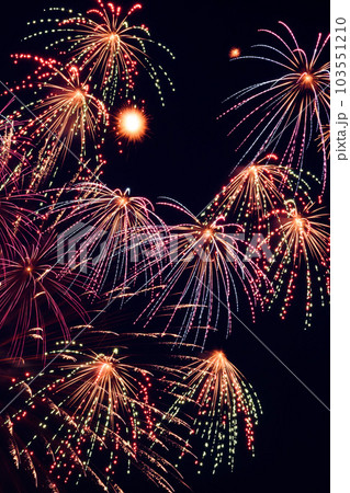 夜空に大きく打ち上がる花火・単発（戸田橋・板橋花火大会） 103551210