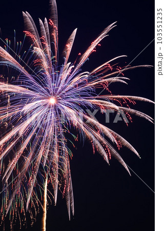 夜空に大きく打ち上がる花火・単発(戸田橋・板橋花火大会) 夜空に大きく打ち上がる花火・単発(戸田橋・板橋花火大会) 103551235