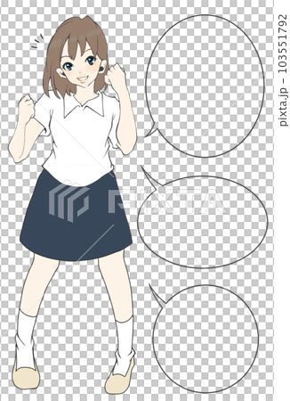 Illustration material of a cool girl with a guts pose (1) Illustration material of a cool girl with a guts pose (1) 103551792