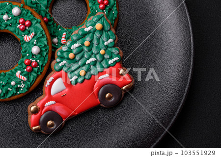 Fresh delicious baked christmas or new year gingerbread cookies Fresh delicious baked christmas or new year gingerbread cookies 103551929
