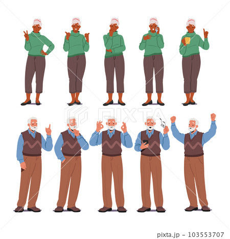 Wise And Experienced, Senior Characters Display A Range Of Emotions, Contentment, Nostalgia, Joy, Resilience, Wisdom 103553707