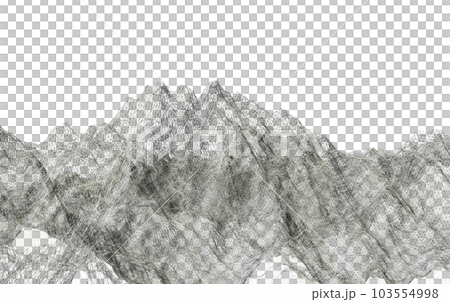 3d Wireframe png of mountains polygonal landscape. 3d rendering 3d Wireframe png of mountains polygonal landscape. 3d rendering 103554998