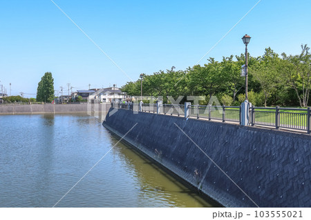 Scenery of the reservoir at Koshigaya LakeTown in Koshigaya, Saitama, Japan. May 5, 2023 103555021