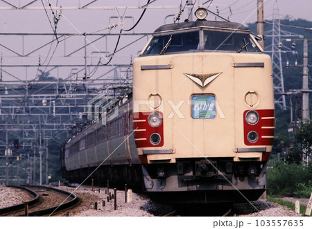信越本線軽井沢駅に到着する特急そよかぜ 103557635