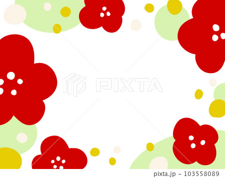 和モダンでかわいい大きな花の背景フレーム 103558089