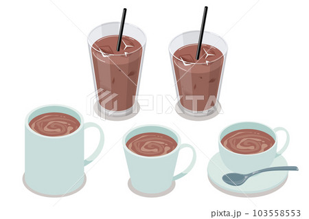 ミルクココアのアイソメトリックベクターイラスト 103558553