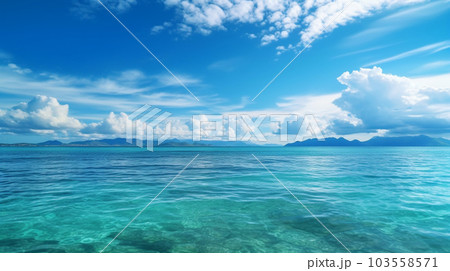 南国の海と空の背景イメージ精緻CG画