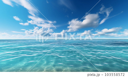 南国の海と空の背景イメージ精緻CG画