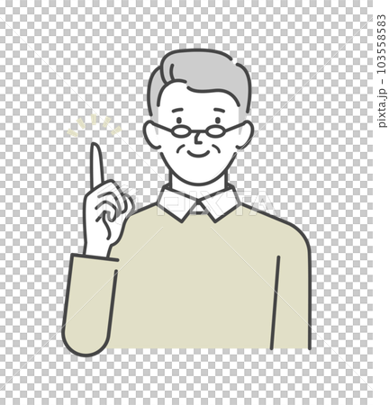 アイデアがひらめくシニア男性 103558583
