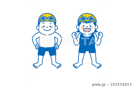 水泳に自信を持つ子供のイラスト スイミングスクール シンプル 水泳に自信を持つ子供のイラスト スイミングスクール シンプル 103558853