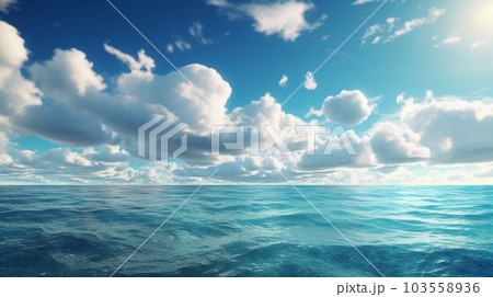 海と空の背景イメージ精緻CG