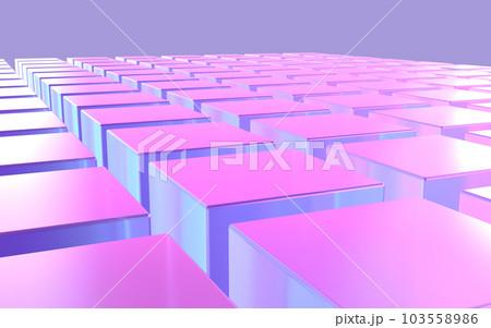 クリスタルガラス製キューブのアブストラクトの3Dイラストレーション 103558986