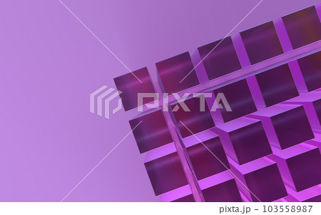 クリスタルガラス製キューブのアブストラクトの3Dイラストレーション 103558987