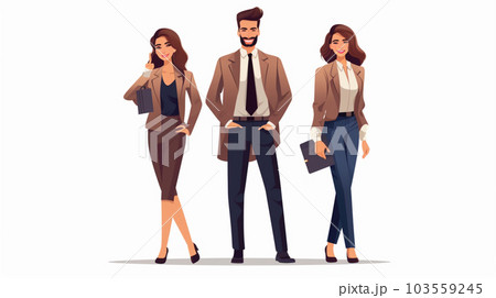 ビジネスマンとビジネスウーマンのイラスト AI画像生成 Illustration business ビジネスマンとビジネスウーマンのイラスト AI画像生成 Illustration business 103559245