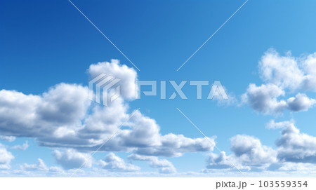 雲のある空の背景イメージ精緻CG画