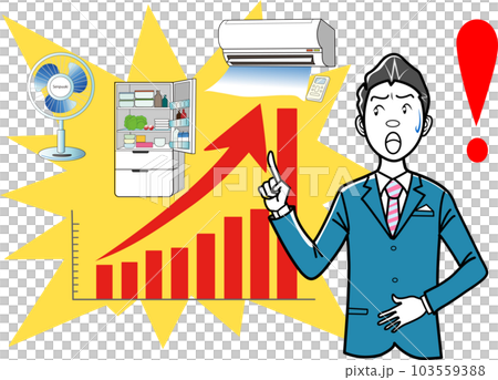 Businessman surprised by soaring electricity bill Businessman surprised by soaring electricity bill 103559388