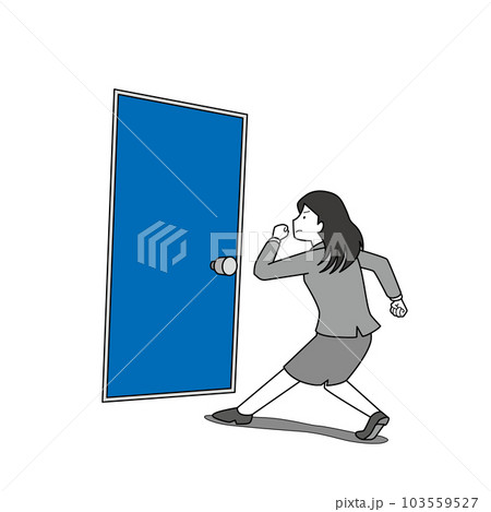 ドアの前に立つ女性 103559527