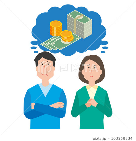 お金について考える夫婦 お金について考える夫婦 103559534