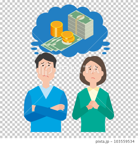 お金について考える夫婦 お金について考える夫婦 103559534