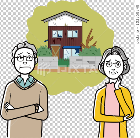 空き家問題に悩む高齢夫婦 103559549