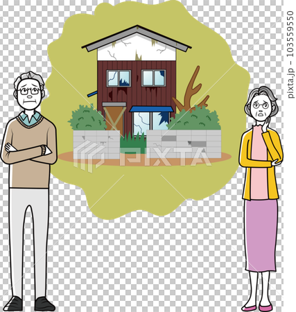 Elderly couple suffering from vacant house problem 103559550