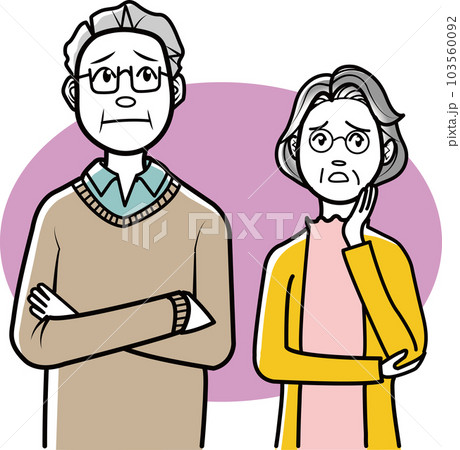 不安を抱える高齢夫婦 不安を抱える高齢夫婦 103560092