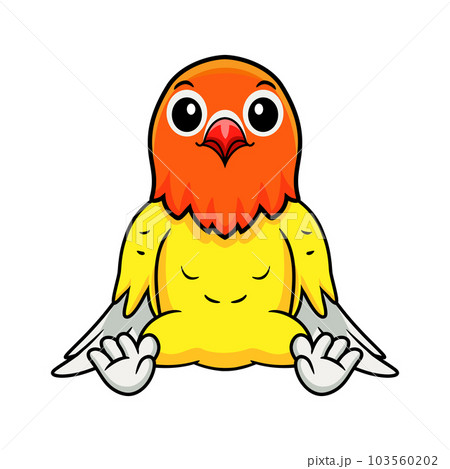 Cute lutino lovebird cartoon sitting 103560202