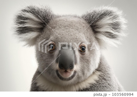 Close up of Koala white background. Generative AI AIG16. Close up of Koala white background. Generative AI AIG16. 103560994