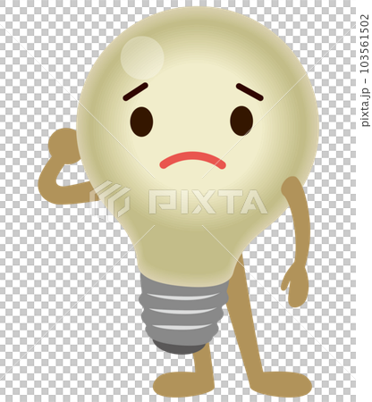 電球のキャラクター　電気　節電　省エネ　古い電球 103561502