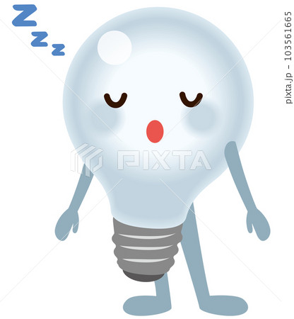 電球のキャラクター　電気　節電　省エネ　消灯 103561665
