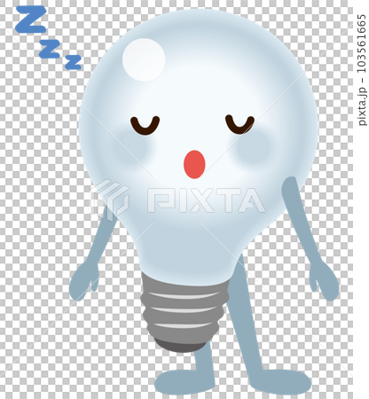 電球のキャラクター　電気　節電　省エネ　消灯 103561665
