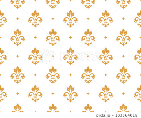 Flower geometric pattern. Seamless vector background. Gold and white ornament Flower geometric pattern. Seamless vector background. Gold and white ornament 103564018