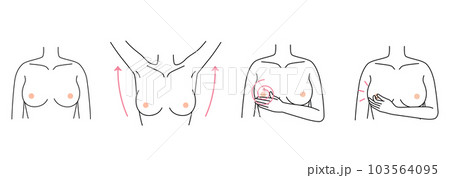 乳がん 自己検診　セルフチェック 103564095